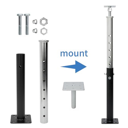 2 PCS Adjustable House Jacks Post for Leveling, 19"-36"(1'7"-3'), Black - color: Black