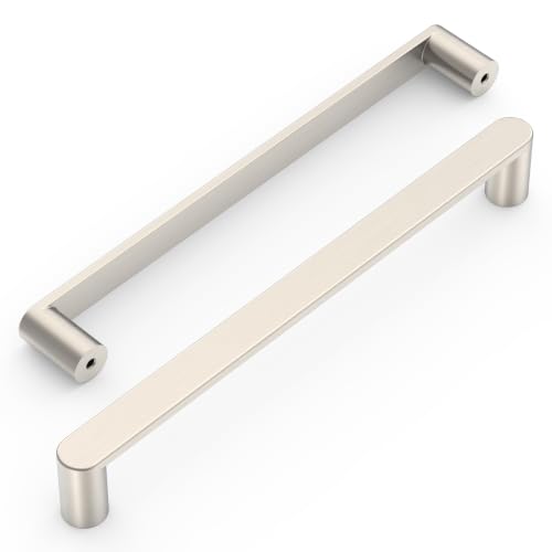 Amerdeco 10 Pack ZH0005BSN Brushed Satin Nickel Cabinet Pulls 6.3" - color: Brushed Satin Nickel, size: 6.3" hole center