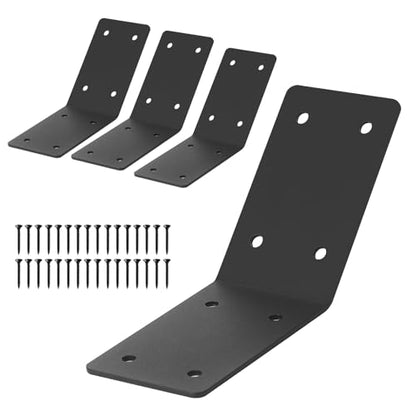 4 Pcs 5"x5"x3" 45 Degree Angle Brackets for 4x4 6x6 Wood, 3MM - size: 45D-5''X5''X3''