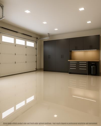 BP Resins: Single Shot |100% Solids Epoxy Resin Kit (3 Gallon) Solvent-Less, Two Component Gloss Coat Finish- Low VOC! Industrial Use, Garages, Floors, Wood, Acrylic & More! (Almond) + Free Mixer! - color: ALMOND - 3 GAL