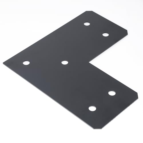 4 PCS 10" Flat L Brackets for 6x6 Lumber, 5" Width Mending Plates - size: Fit 6x6 Lumber