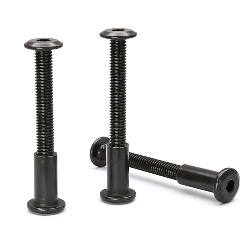 M6x45mm Hex Drive Socket Cap Bolt, Black, 10 Pair (20 Piece) - color: Black, size: M6x45mm