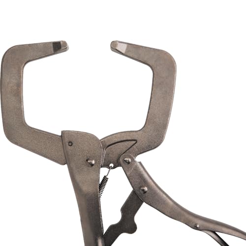 Klein Tools 38632 C-Clamp Locking Pliers with Standard Jaws, Intuitive Thumb Knob, Adjustable Clamp for Home, Shop, Woodworking, 11-Inch - style: 11-In Standard Jaw