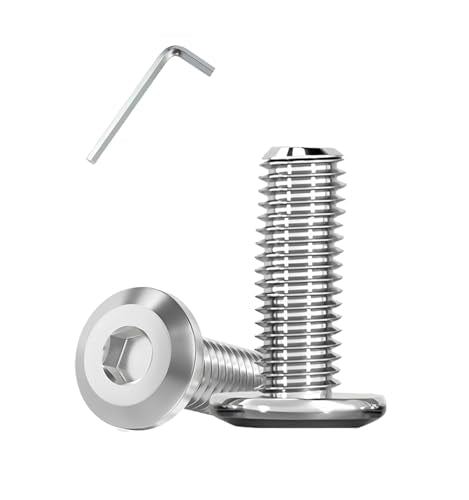 Metuja 1/4-20x1-1/4 Flat Head Hex Socket Cap Screws Bolts,304 Stainless Steel Fully Threaded Machine Screws with Hex Key (20PCS) Corrosion-Resistant for Furniture/Machinery - size: 1/4-20 x 1-1/4"