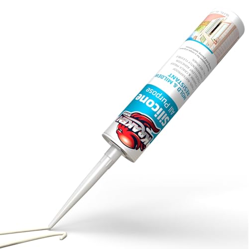 Kraken Bond RTV Silicone Sealant White (1 x 10.1 fl.oz.)%100 Waterproof Silicone Caulk Kitchen and Bathroom, All Purpose, Window Caulking Sealant Outdoor, RV, 1 Pack - size: 1 Pack