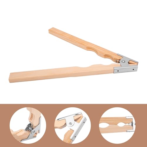TUNQISM Wooden Ring Clamp Holder & Solid Wood Stick Set, Jewelry Making & Polishing Auxiliary Tools with Metal Hinged Spring, Sanding Handle for Ring Polishing & Grinding, High-Quality Workbench Tools