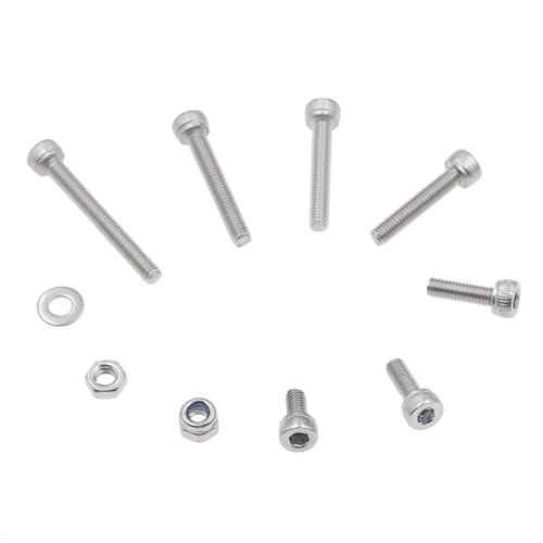 M3 304 Stainless Steel Knurled Hex Socket Cap Screw Nut Washer Kit - size: M3