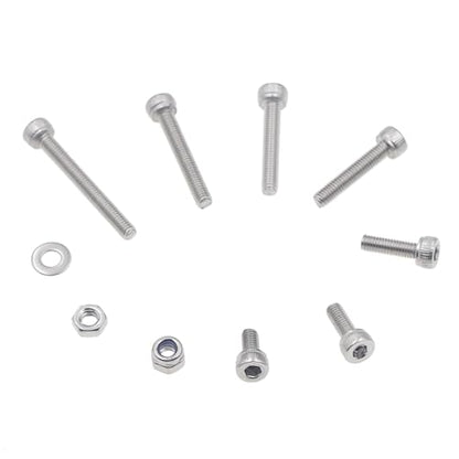 M3 304 Stainless Steel Knurled Hex Socket Cap Screw Nut Washer Kit - size: M3