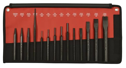 Mayhew Pro 61044 Punch and Chisel Kit, 14-Piece,Black - color: Black Oxide Finish, size: 14-Piece