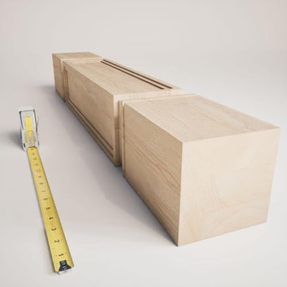 Ekena Millwork COL05X05X35KERW Kent Raised Panel Cabinet Column (Top Block: 6", Bottom Block: 7"), 5"W x 5"D x 35 1/2"H, Rubberwood - color: Rubberwood, size: 5-in. W x 5-in. D x 35.5-in. H