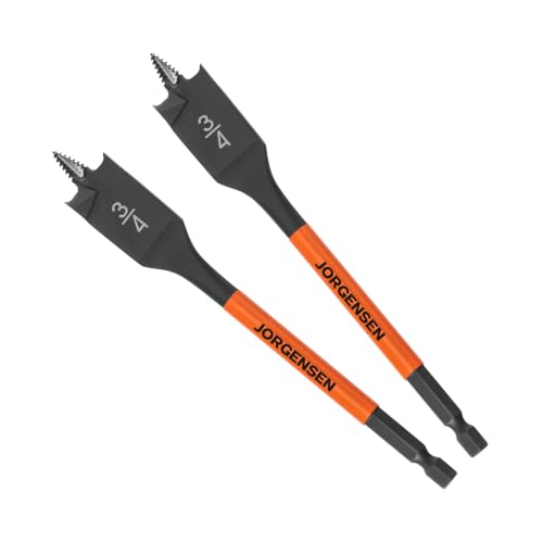 Jorgensen 2-Piece 3/4" x 6" Spade Drill Bits, 1/4" Hex Shank - size: 3/4 in
