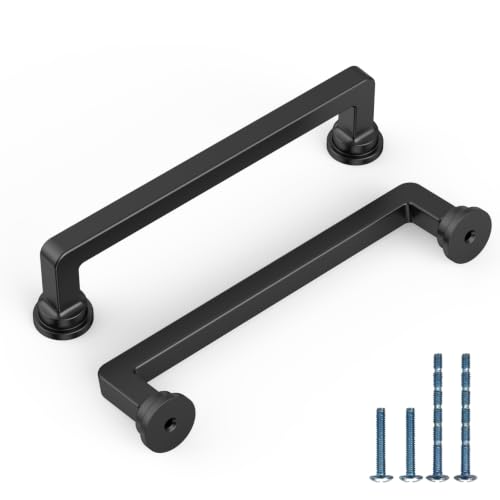 10 Pack 5 Inch(128mm) Matte Black Cabinet Pulls, Kitchen Hardware - color: Matte Black, size: 5" Hole Center