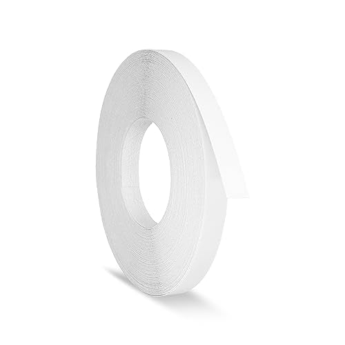 UNMAR White Edge Banding Melamine Iron On Tape Adhesive Wood Board Edging Strips Veneer Trim Laminate Cabinet Furniture MDF Plywood Formica Shelf Stick Countertop (1, White, 1/2 in x 50 ft) - size: 1/2 in x 50 ft
