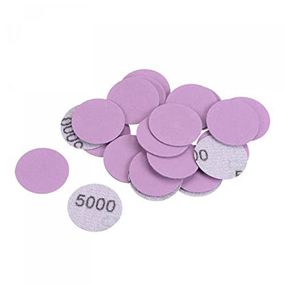 uxcell 25Pcs 1-Inch Purple Sanding Discs 5000 Grits Hook and Loop Professional Aluminum Oxide Sand Paper Mini Size for Wood Metal Paint Finishing - style: 5000 Grit