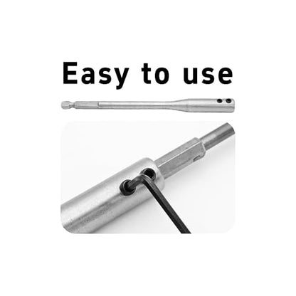 1Pc 1/4" Hex Extension Drill Bit Set, 6" Wood Spade Drill Bit Extender, High-Carbon Steel Extension Shaft with 1 Wrench Keys, for Carpentry, Furniture, Construction Projects - size: 6inch