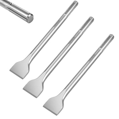 GEINXURN SDS MAX Chisels, 3PCS Wide Chisels Set, 1.6inx12in 40Cr Steel Masonry Chisel Bit Set for Scraping, Scaling Mortar, Rust, Concrete, Brick, Stone - color: 3 Pc Sds Max Wide Chisel