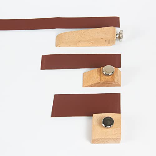 3Pcs Wooden Sandpaper Block Set, Bevel Wedge Hand Sanding Block