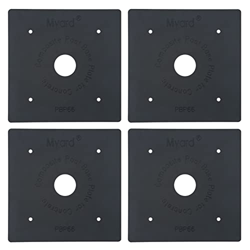 Myard Post Base Plate for 6x6 Inches Wood Post - size: 6" x 6"