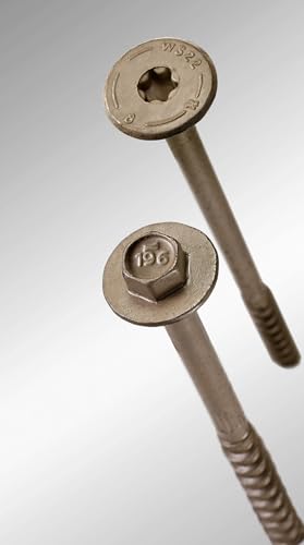 Simpson Strong-Tie SDWS22600DB-R50 Strong-Drive SDWS Timber Screws (Exterior Grade), 0.220 Inch x 6 Inch, Double-Barrier Coated, Washer Head, Sawtooth Point, Tan (Pack of 50)