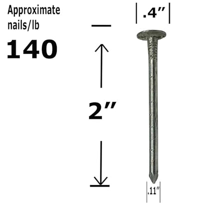 2”- ALUMINUM - Roofing Vinyl siding facia nails - 6d - Qty (100) - size: 100-nails
