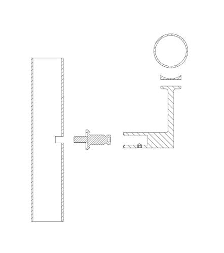 Handrail Bracket Stainless Steel 316 Gamma Quasar (Satin Stainless Steel) - color: Satin Stainless Steel