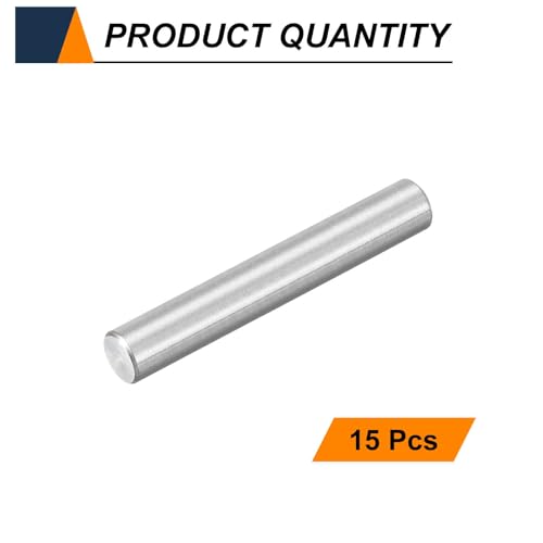 HARFINGTON 15pcs Dowel Pins M4(4mm) x 25mm 304 Stainless Steel Cylindrical Shelf Support Peg Pin Rod Fasten Elements for Metal Devices Wood Furniture DIY Installation, Silver - size: M4 x 25mm