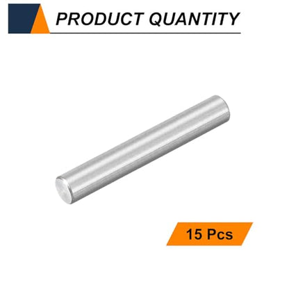 HARFINGTON 15pcs Dowel Pins M4(4mm) x 25mm 304 Stainless Steel Cylindrical Shelf Support Peg Pin Rod Fasten Elements for Metal Devices Wood Furniture DIY Installation, Silver - size: M4 x 25mm