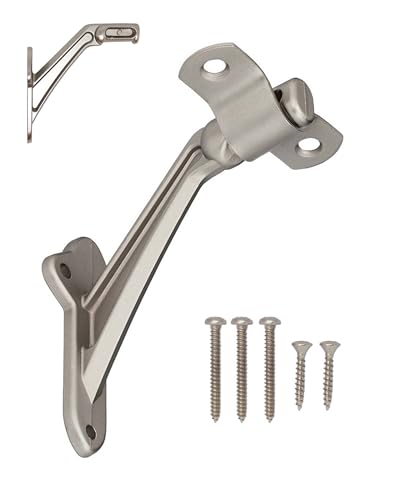 Commercial Grade Handrail Bracket Wall Mounted Satin Nickel, 3 Pack | HOWTOOL