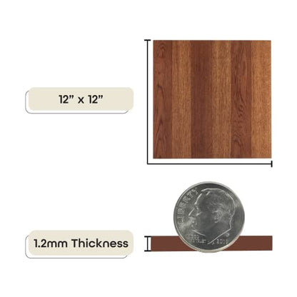 Tivoli Peel & Stick Vinyl Floor Tiles, 45-Pack, 12 x 12 in, Oak - color: Med Oak Plank-Look