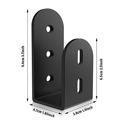 4 Pack Heavy Duty Door Barricade Brackets for 2x4 Lumber,Black