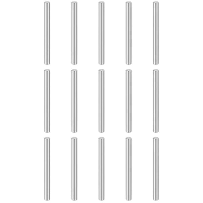 HARFINGTON 15pcs Dowel Pins M4(4mm) x 45mm 304 Stainless Steel Cylindrical Shelf Support Peg Pin Rod Fasten Elements for Metal Devices Wood Furniture DIY Installation, Silver - size: M4 x 45mm