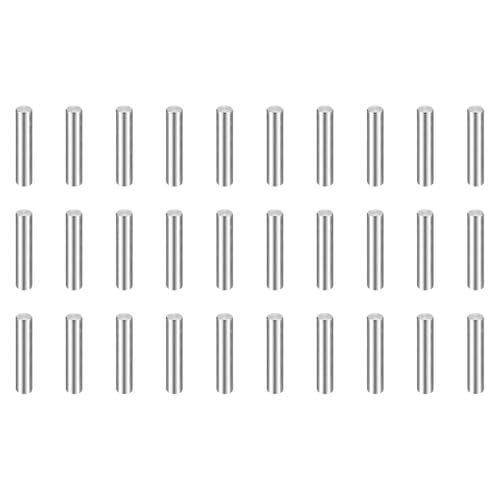 HARFINGTON 50pcs Dowel Pins M1(1mm) x 5mm 304 Stainless Steel Cylindrical Shelf Support Peg Pin Rod Fasten Elements for Metal Devices Wood Furniture DIY Installation, Silver - size: M1 x 5mm