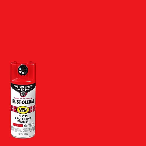 Rust-Oleum Stops Rust Custom 5-in-1 Spray Paint, Gloss Cherry - color: Gloss Cherry, size: 12 Ounce (Pack of 1)