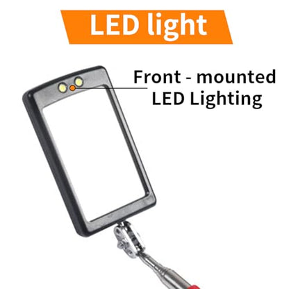 Extendable Inspection Mirror, 360-Degree Rotation LED Inspection Mirror - size: 1 Pack