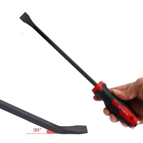 Pry Bar Set 8" 12", 2-Piece Heavy Duty Pry Bar with Ergonomic Handle and Strike Cap, Angled Tip for Prying, Lifting and Pulling Objects