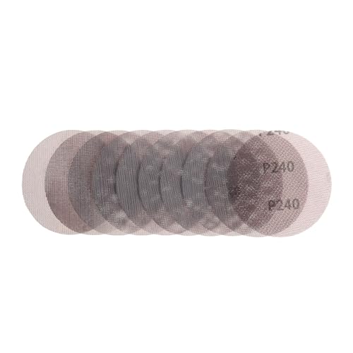 5 Inch Hook and Loop Dust Free Net Sanding Mesh Discs for Drywall Sander Car Wood Drywall Metal Polishing & Grinding Anti-Blocking Sand Abrasive Sheet 10PCs (Grit 240) - style: Grit 240