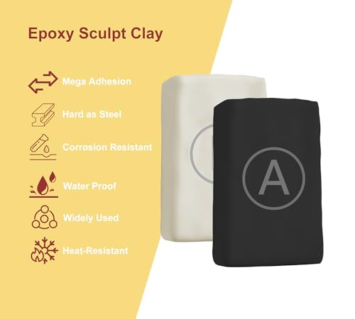 Epoxy Putty, 10oz / 280g Fast Repair Epoxy Clay, High Strength 2 Part Filler Putty for Sculpting, Modeling, Crafting, All Purpose Pool Clay for Bonding Plastic Metal Ceramic Wood Tile Glass (Black) - color: Black