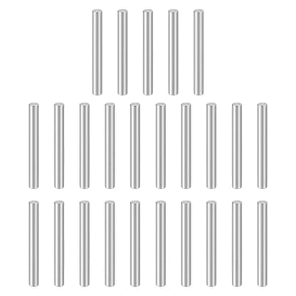 HARFINGTON 25pcs Dowel Pins, M4 x 35mm 304 Stainless Steel Cylindrical Shelf Support Peg Pin Rod Fasten Elements for Metal Devices Wood Furniture DIY Installation, Silver - size: M4 x 35mm