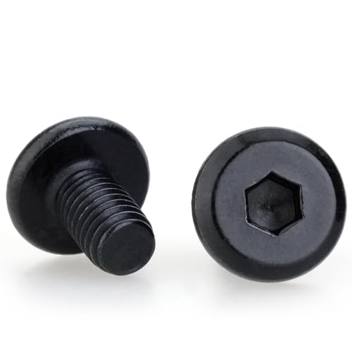 M3 x 8mm 50 Pcs Flat Round Head Hex Socket Cap Screws, 304 Stainless Steel Bolts, Fully Threaded, Black Oxide Finish, Furniture, DIY, 3D Printing - size: M3 x 8mm-50 PCS