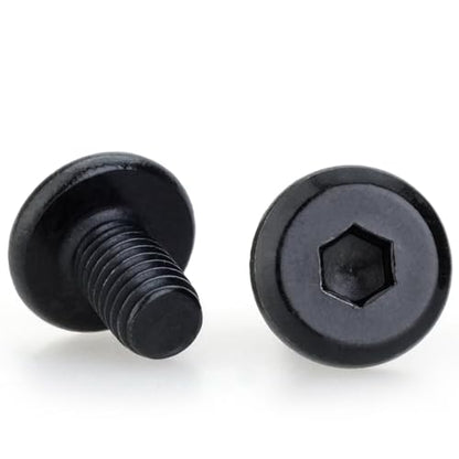 M3 x 8mm 50 Pcs Flat Round Head Hex Socket Cap Screws, 304 Stainless Steel Bolts, Fully Threaded, Black Oxide Finish, Furniture, DIY, 3D Printing - size: M3 x 8mm-50 PCS