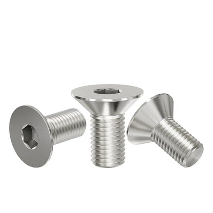 10 Pcs M6x10mm Flat Head Socket Cap Screws,Allen Hex Drive Type, 304 Stainless Steel countersunk Bolt, Full Threaded - size: M6x10mm /10 Pcs