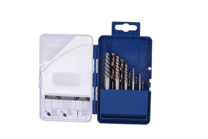 Century Drill & Tool 88710 Screw Extractor & Left Hand Drill Bit Set, 10 - size: 10-piece Spiral Flute