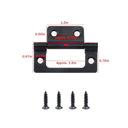 Butt Hinge, 2 Inch Black, 4Pcs - color: Black, size: 2 Inch Butt