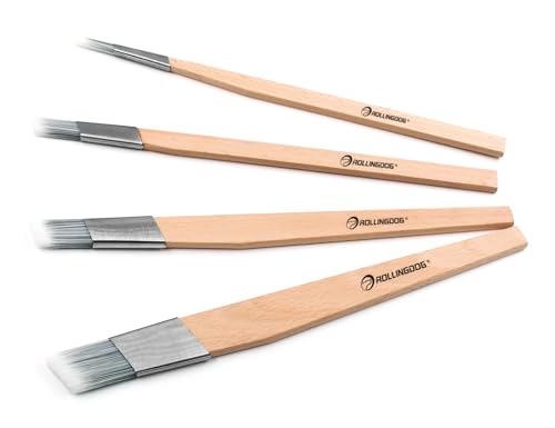 ROLLINGDOG 4PCS Trim Paint Brush Detail Trim Brush Cutting in Brush - color: 4pc