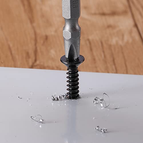 #6 x 3/4" Sheet Metal Screws 100Pcs 410 Stainless Steel Flat Head Fast Self Tapping Screws Black Oxide by SG TZH - size: #6 x 3/4"