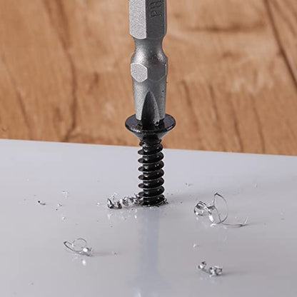 #8 x 1/2" Sheet Metal Screws 100Pcs 410 Stainless Steel Flat Head Fast Self Tapping Screws Black Oxide by SG TZH - size: #8 x 1/2"