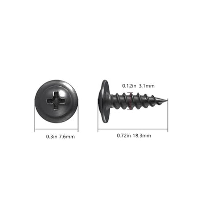 Wensilon（600 pcs）#4×5/8" Phillips Truss Head Wood Screws Black Galvanizing Quick Metal Self Tapping. - color: Black, size: #4×5/8"