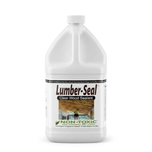 Lumber-Seal Non-Toxic Waterproof Clear Wood Sealant, 1 Gallon | Subfloors, Framing, Fence, Siding & Outdoor Structures | Zero VOC, No Odor | Flood-Grade Rated | Dries Clear, Made in USA