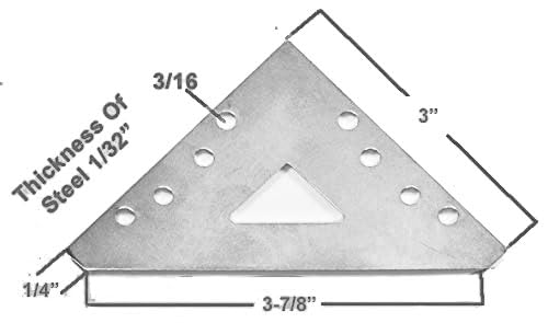 Pro Quality 4.25" Zinc Plated Steel Large Corner Braces 4 Pack with Screws