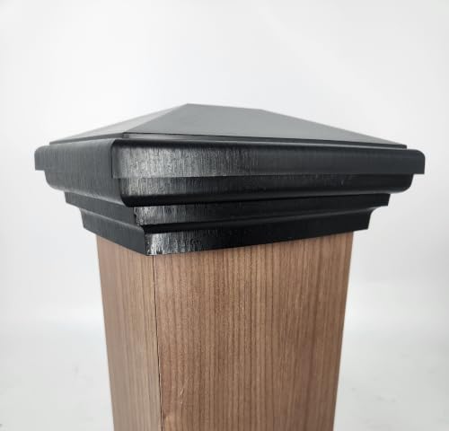 Atlanta Post Caps 4x6 Black Pyramid Cap (3.5" X 5.5" up to 3.75x5.75") - color: Black, size: 4x6 standard (3.5"x5.5")